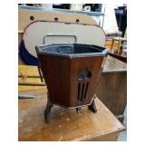 Antique mahogany wastebasket as is