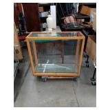 Glass cabinet with glass shelves