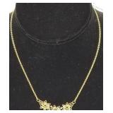 Flower chain marked 14k stones test diamond