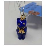 Enamel painted gold cat pendent
