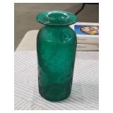 Signed studio glass fish vase