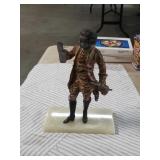 Metal French fig.with marble base