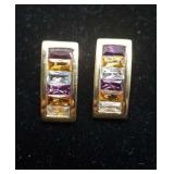 Pair of earrings marked 18k