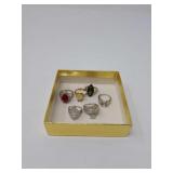 Box of 6 sterling rings