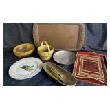 Platters, trays, misc in box