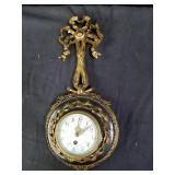 Vintage brass and metal wall clock