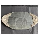 Silver plated mirror tray
