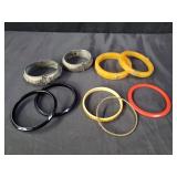 Group of bracelets silver plated, bakelight etc PB