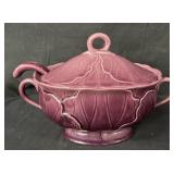 Vintage Metlox California Pottery cranberry LOTUS