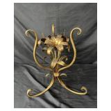 Vintage metal toleware floral end table