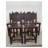 Group of  5 high chairs leather seats