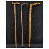 Group of 3 wooden canes (bundle)