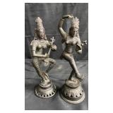 Pair of vintage bronze figurines