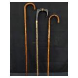 Group of 3 wooden canes (bundle)