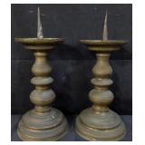 Pair of vintage brass candle holders