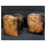 Group of vintage leather bookends