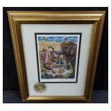 Emmett Kelly Circus Collection lithograph, "Bath