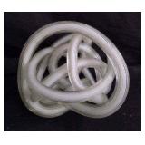 Mid Century glass ribbon abstract sculpture C