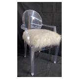 Lucite chair with pillow
