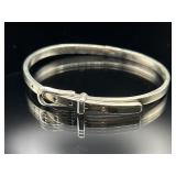 Sterling silver buckle bangle bracelet, 15g