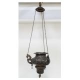 Vintage silver hall marked oil lamp