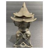 French Vintage Asian design brass elephant incense