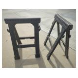 Pair of 32" collapsible sawhorses. Plastic.