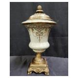 Ceramic and brass urn