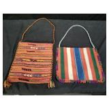 Pair of hand woven native purses