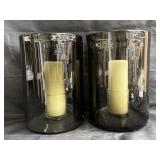 Pair of Land by Dean decorative glass candle