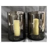 Pair of Land by Dean decorative glass candle