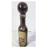 Vintage leather bound glass bottle