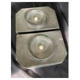 Pair of pewter canisters