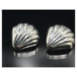 Sterling silver shell clip on earrings, 14.73g