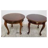 Pair of round side tables