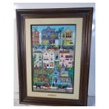 Signed oil painting on board of Bunker Hill