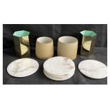 Group of coasters and candle holders