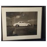 signed gelatin photograph of a car