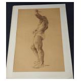 A nude drawing on paper