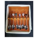 Group of semi precious stone handle spoons