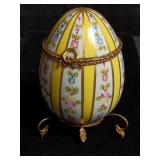 Hand painted Limoges France egg trinket box,