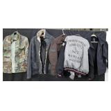 Group of jackets and sweaters various sizes