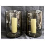 Pair of Land by Dean decorative glass candle
