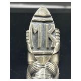 Vintage sterling silver "MK" ring, 15g