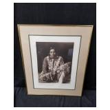 Framed lithograph a medicine man - Piegan