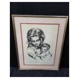 Pencil signed lithograph " as long as my heart