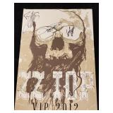 2012 ZZ Top autographed VIP poster 17"h x 11"w