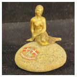 Vintage Kobenhavn mermaid Denmark paperweight