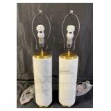 Pair of marble lamps
