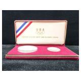 1988 Olympic Gold five dollar and Proof Silver